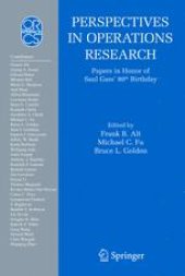 book Perspectives in Operations Research: Papers in Honor of Saul Gass’ 80th Birthday