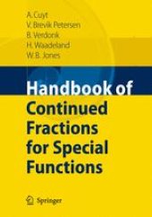 book Handbook of Continued Fractions for Special Functions