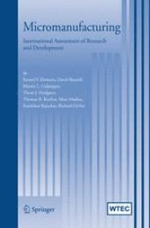 book Micromanufacturing: International Research and Development