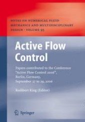 book Active Flow Control: Papers contributed to the Conference “Active Flow Control 2006”, Berlin, Germany, September 27 to 29, 2006