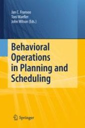 book Behavioral Operations in Planning and Scheduling