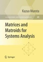 book Matrices and Matroids for Systems Analysis