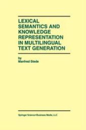 book Lexical Semantics and Knowledge Representation in Multilingual Text Generation