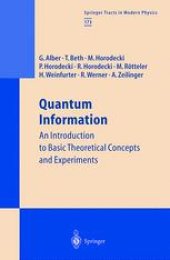 book Quantum Information: An Introduction to Basic Theoretical Concepts and Experiments