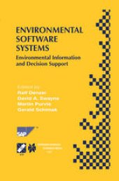 book Environmental Software Systems: Environmental Information and Decision Support