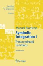 book Symbolic Integration I: Transcendental Functions