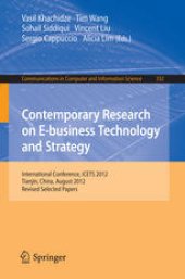 book Contemporary Research on E-business Technology and Strategy: International Conference, iCETS 2012, Tianjin, China, August 29-31, 2012, Revised Selected Papers