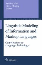 book Linguistic Modeling of Information and Markup Languages: Contributions to Language Technology