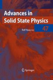 book Advances in Solid State Physics