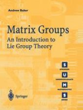 book Matrix Groups: An Introduction to Lie Group Theory