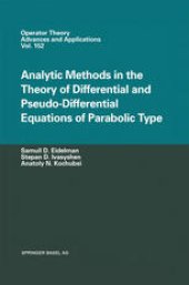 book Analytic Methods in the Theory of Differential and Pseudo-Differential Equations of Parabolic Type