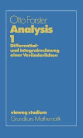 book Analysis 1: Differential- und Integralrechnung einer Veränderlichen