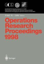 book Operations Research Proceedings 1998: Selected Papers of the International Conference on Operations Research Zurich, August 31 – September 3, 1998