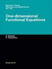 book One-dimensional Functional Equations