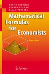 book Mathematical Formulas for Economists