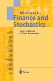 book Advances in Finance and Stochastics: Essays in Honour of Dieter Sondermann