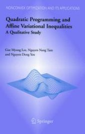 book Quadratic Programming and Affine Variational Inequalities: A Qualitative Study