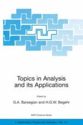 book Topics in Analysis and its Applications