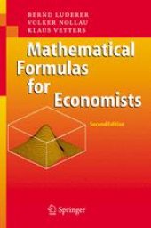 book Mathematical Formulas for Economists