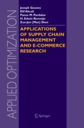 book Applications of Supply Chain Management and E-Commerce Research