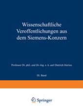 book Wissenschaftliche Veröffentlichungen aus dem Siemens-Konzern: III. Band