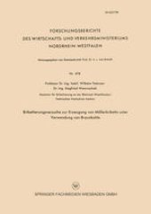 book Brikettierungsversuche zur Erzeugung von Möllerbriketts unter Verwendung von Braunkohle