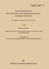 book Untersuchungen zur Frage des optimalen Bohrloch- und Patronendurchmessers