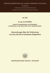 book Untersuchungen über die Verbrennung von Gas und Luft im turbulenten Gegenstrom