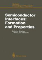 book Semiconductor Interfaces: Formation and Properties