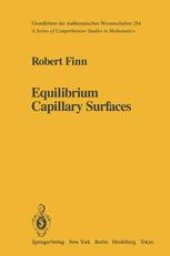 book Equilibrium Capillary Surfaces