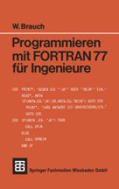 book Programmieren mit FORTRAN 77 für Ingenieure