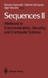 book Sequences II: Methods in Communication, Security, and Computer Science