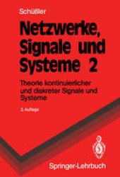 book Netzwerke, Signale und Systeme: Band 2 Theorie kontinuierlicher und diskreter Signale und Systeme