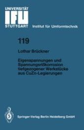 book Eigenspannungen und Spannungsrißkorrosion tiefgezogener Werkstücke aus CuZn-Legierungen