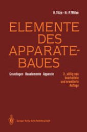 book Elemente des Apparatebaues: Grundlagen — Bauelemente — Apparate