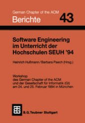 book Software Engineering im Unterricht der Hochschulen SEUH ’94