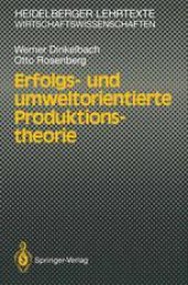 book Erfolgs- und umweltorientierte Produktionstheorie