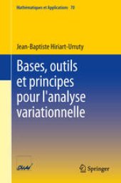 book Bases, outils et principes pour l'analyse variationnelle