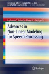 book Advances in Non-Linear Modeling for Speech Processing