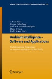 book Ambient Intelligence - Software and Applications: 4th International Symposium on Ambient Intelligence (ISAmI 2013