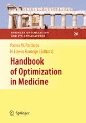 book Handbook of Optimization in Medicine