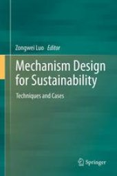 book Mechanism Design for Sustainability: Techniques and Cases