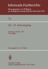 book GI - 13. Jahrestagung: Hamburg, 3.–7. Oktober 1983 Proceedings