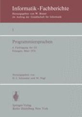 book Programmiersprachen: 4. Fachtagung der GI Erlangen, 8.–10. März 1976