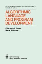 book Algorithmic Language and Program Development