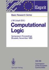 book Computational Logic: Symposium Proceedings, Brussels, November 13/14, 1990