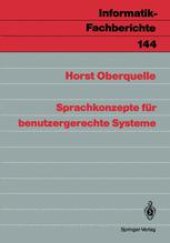 book Sprachkonzepte für benutzergerechte Systeme