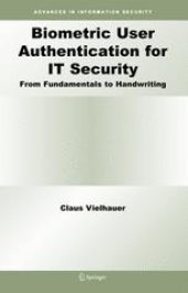 book Biometric User Authentication for it Security: From Fundamentals to Handwriting