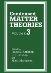 book Condensed Matter Theories: Volume 3