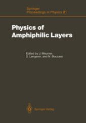 book Physics of Amphiphilic Layers: Proceedings of the Workshop, Les Houches, France February 10–19, 1987